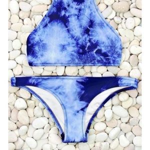 tie dye blue bikini